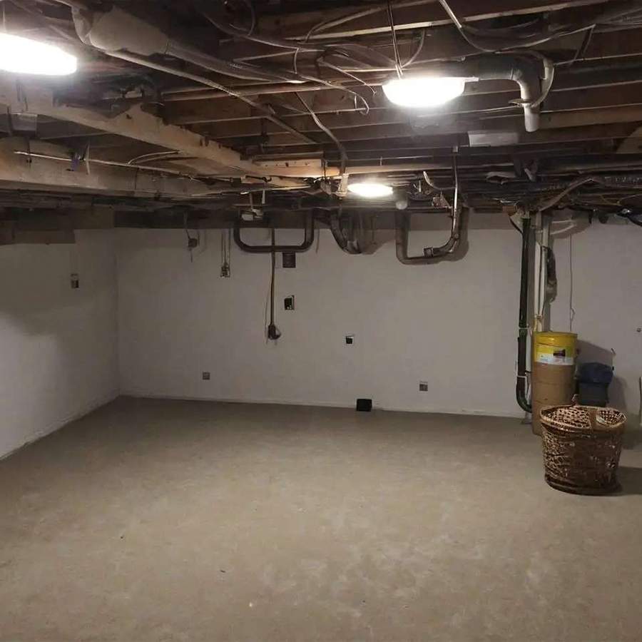 a room with pipes and wires